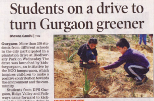 Students on a drive to turn Gurgaon greener