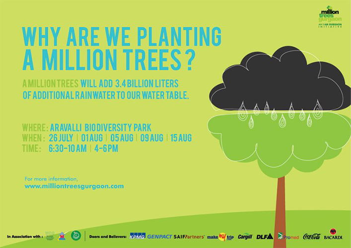 2012-7-17 A million trees will sequester 3.4 billion liters of additional rain water to our water table.