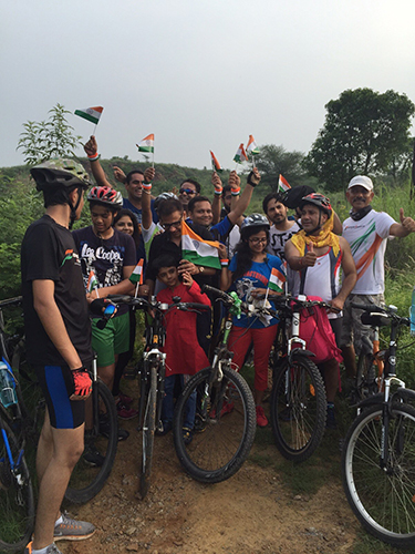 2015-08-15 Pedal Yatri during the Independence Day Celebrations at BDP